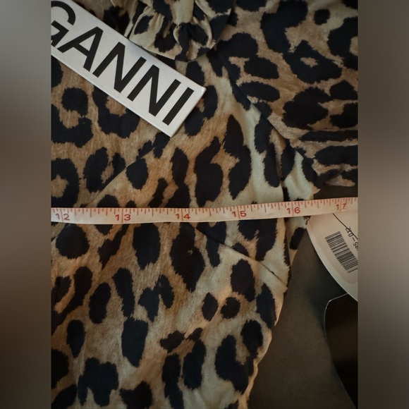 Ganni Leopard Cotton Poplin Mini Dress - Picture 9 of 13